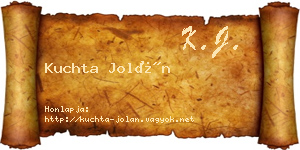 Kuchta Jolán névjegykártya